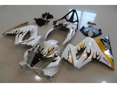 Weiß Gold Flamme Honda VFR 800 02-13 Verkleidungen