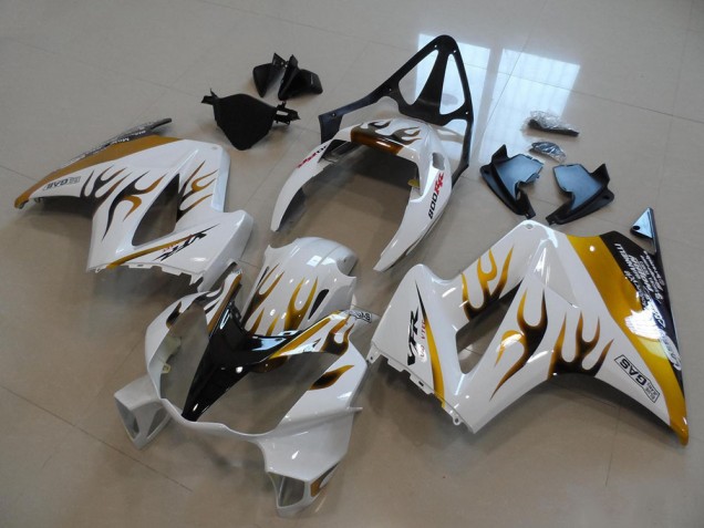 Weiß Gold Schwarz Flamme Honda VFR 800 02-13 Verkleidungen
