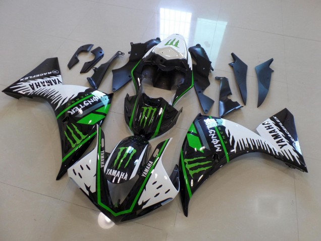 Weiß Grün Big Monster Yamaha R1 12-14 Verkleidungen