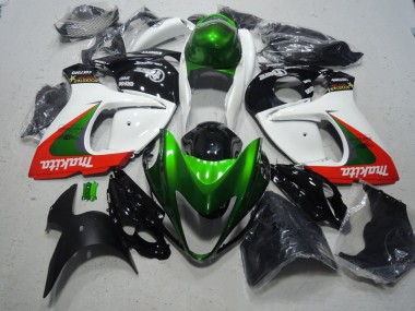 Weiß Grün Makita Suzuki GSXR 1300 Hayabusa 08-19 Verkleidungen