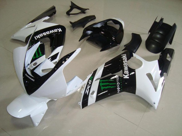 Weiß Monster Kawasaki ZX6R 03-04 Verkleidung