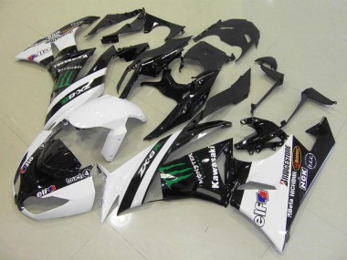 Weiß Monster Kawasaki ZX6R 09-12 Verkleidungen