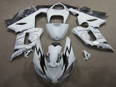 Weiß Ninja 636 Kawasaki ZX6R 05-06 Verkleidungen