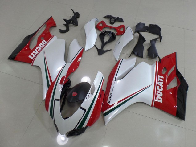 Weiß Rot Ducati 1199 11-14 Verkleidung Weiß Rot Ducati 1199 11-14 Verkleidung