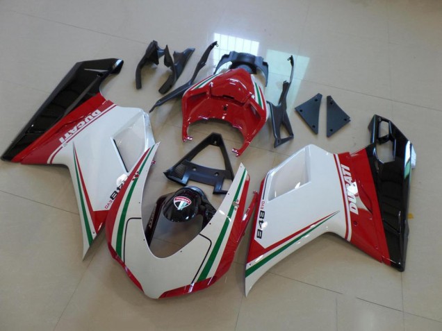 Weiß Rot Ducati 848 1098 1198 07-14 Verkleidungen Weiß Rot Ducati 848 1098 1198 07-14 Verkleidungen