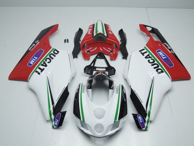 Weiß Rot Enel Ducati 749 999 05-06 Verkleidungen