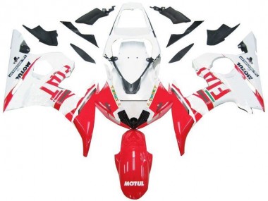 Weiß Rot Fiat Yamaha R6 03-05 Verkleidungen