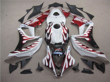 Weiß Rot Flamme Hai Honda CBR 1000 RR 04-05 Verkleidungen
