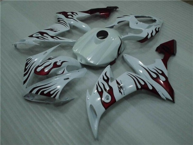 Weiß Rot Flamme Yamaha R1 04-06 Verkleidungen Weiß Rot Flamme Yamaha R1 04-06 Verkleidungen