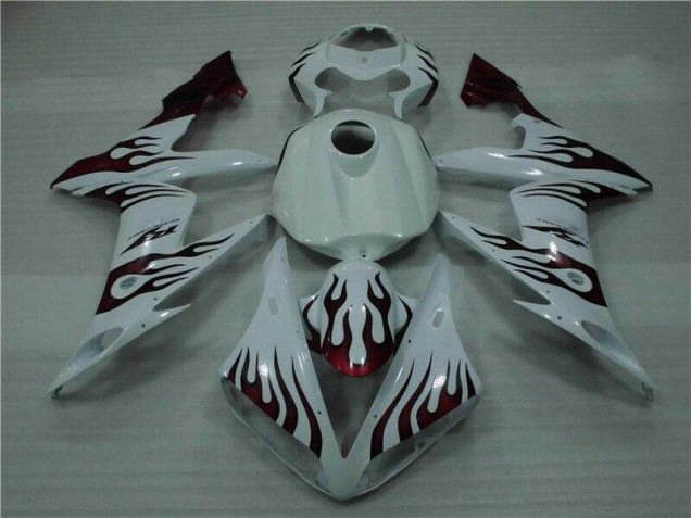 Weiß Rot Flamme Yamaha R1 04-06 Verkleidungen Weiß Rot Flamme Yamaha R1 04-06 Verkleidungen