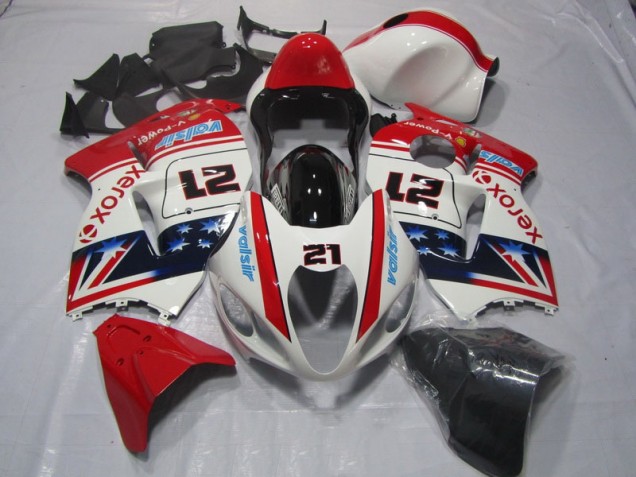 Weiß Rot Xerox 21 Suzuki GSXR 1300 Hayabusa 96-07 Verkleidungen Weiß Rot Xerox 21 Suzuki GSXR 1300 Hayabusa 96-07 Verkleidungen