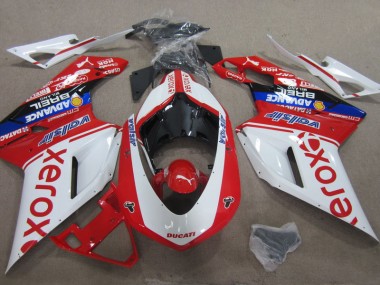 Weiß Rot Xerox Ducati 1098 07-14 Verkleidungen