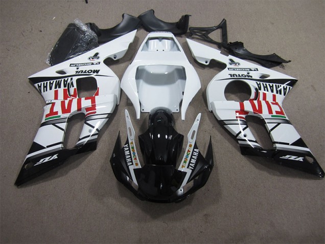 Weiß Schwarz Fiat Yamaha R6 98-02 Verkleidungen Weiß Schwarz Fiat Yamaha R6 98-02 Verkleidungen