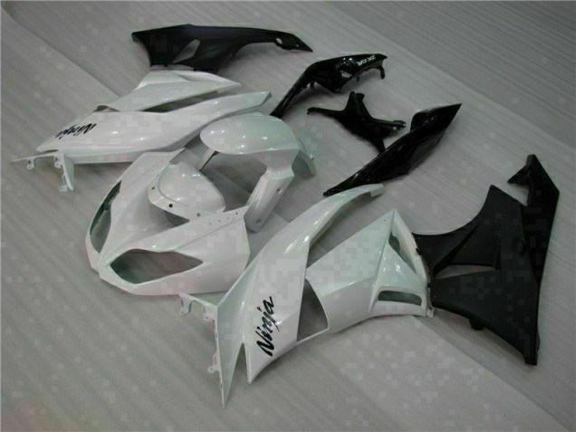 Weiß Schwarz Kawasaki ZX6R 09-12 Verkleidung