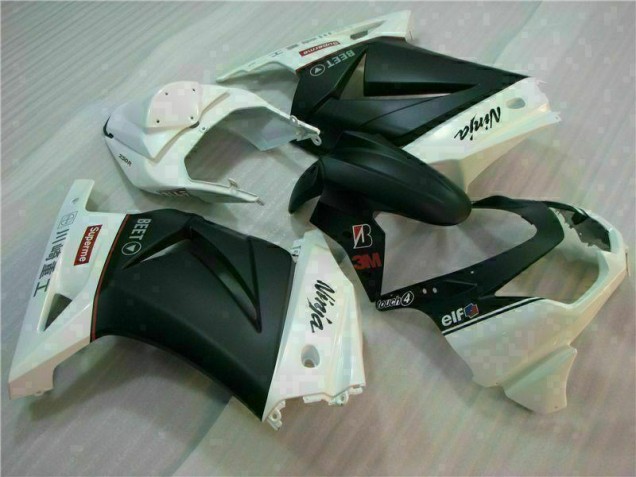 Weiß Schwarz Ninja 3M Kawasaki EX250 08-12 Verkleidungen Weiß Schwarz Ninja 3M Kawasaki EX250 08-12 Verkleidungen