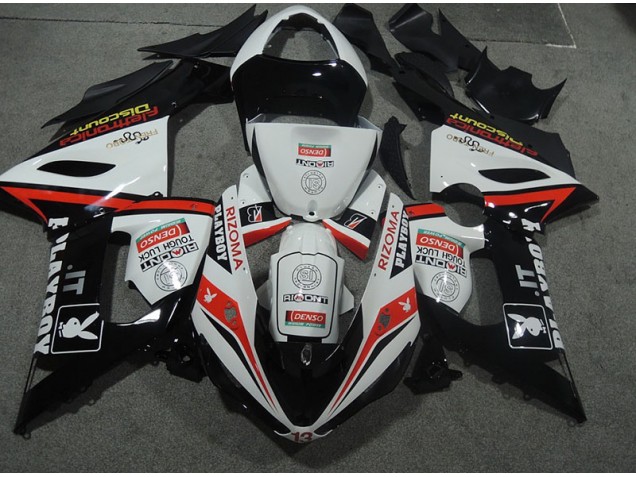 Weiß Schwarz Rizoma Playboy Kawasaki ZX6R 05-06 Verkleidung Weiß Schwarz Rizoma Playboy Kawasaki ZX6R 05-06 Verkleidung