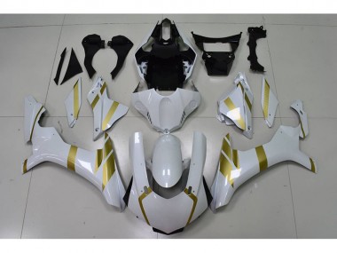 Weiß mit Gold Aufkleber Yamaha R1 15-19 Verkleidungen